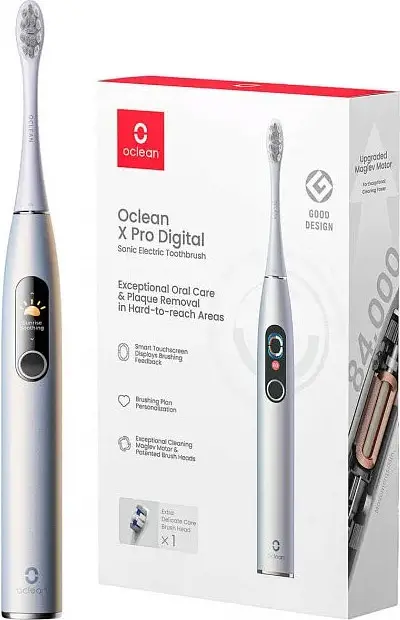 Електрична зубна щітка Oclean X Pro Digital Smart Sonic Toothbrush Glamour Silver [81247] - фото 5