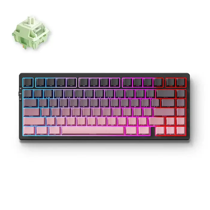 Игровая механическая клавиатура Mchose G75 Pro / Три режима подключения / Matcha Latte Switch / Pink - фото 2