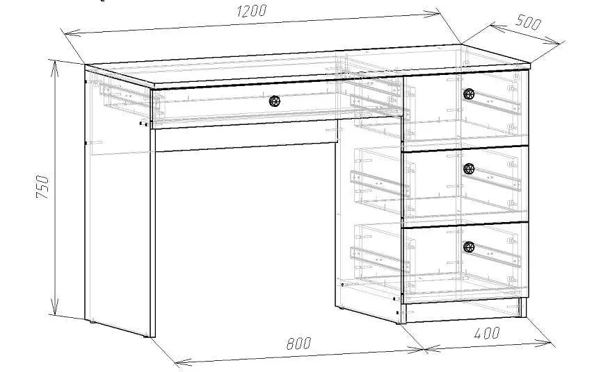 Письмовий стіл Арт 1200х500х750мм Дуб Тахо - фото 3