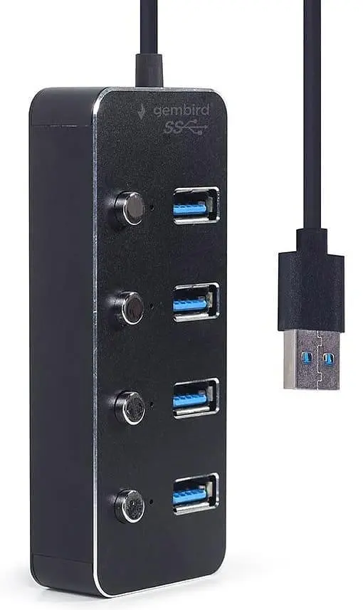 USB-Хаб Gembird UHB-U3P4P-01 на 4 порти USB 3.0 (UHB-U3P4P-01) - фото 3