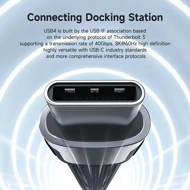 Кабель для передавання даних Hagibis USB4 Data Cable 40Gbps USB C to Type C 13 см (UCD4) - фото 6