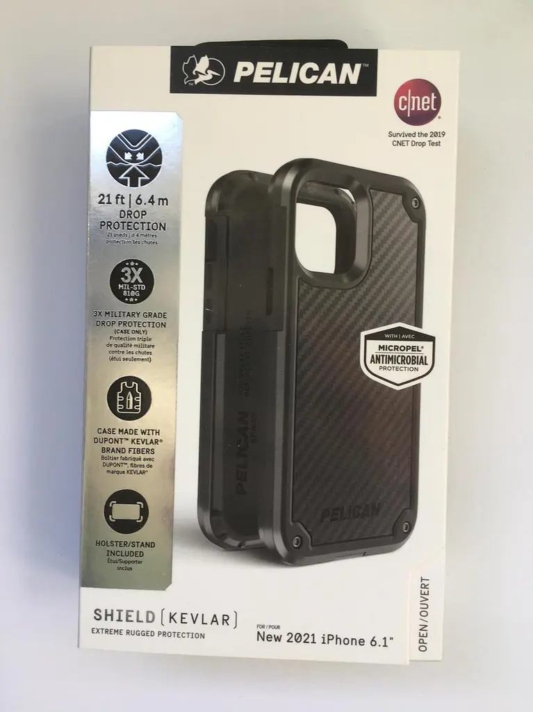 Протиударний чохол для iPhone 13/14 Pelican Shield Kevlar Black аналог OtterBox Defender з кліпсою - фото 2
