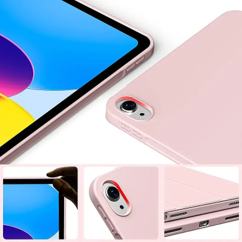 Чохол до планшета BeCover Tri Fold Soft TPU mount Apple Pencil Apple iPad 10.9" 2022/24/11" 2025 Pink (708462) - фото 4