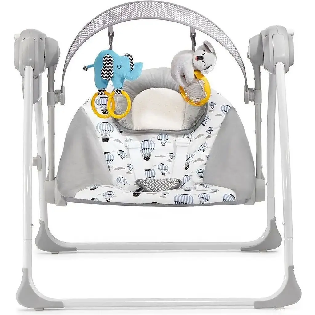 Кресло-качалка Kinderkraft Flo Mint серое с голубым (00-00158385) - фото 3