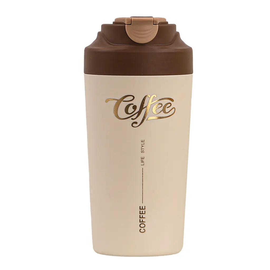 Термочашка Coffee 480 мл з керамічною колбою, коричневий Yiwu HP-14-14BR