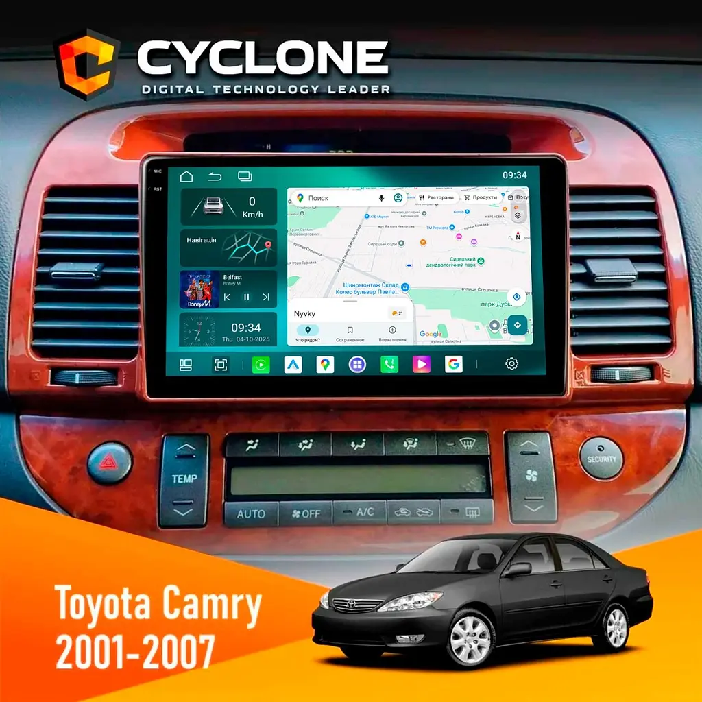 Штатна магнітола Toyota Camry 30 2001-2007 Cyclone C9-013 4x64 DSP 4G Cyclone (НФ-00007463)