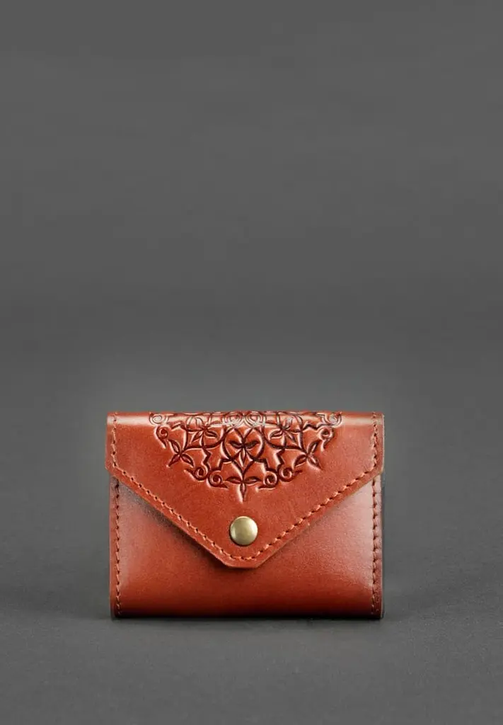 Шкіряний кард-кейс 3.0 світло-коричневий з мандалою - фото 3