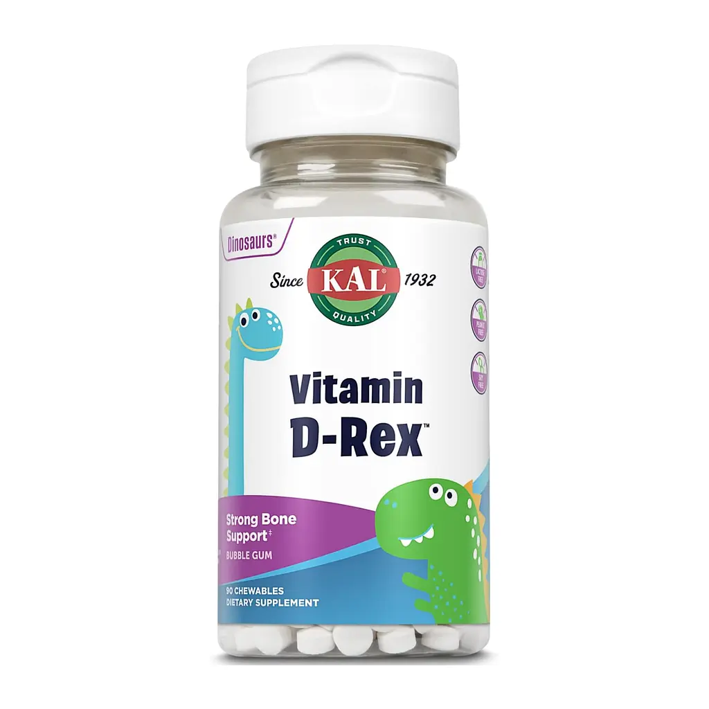 Вітамін D3 для дітей 400 IU Vitamin D-Rex 10 мкг 90 жувальних таблеток Баббл Гам