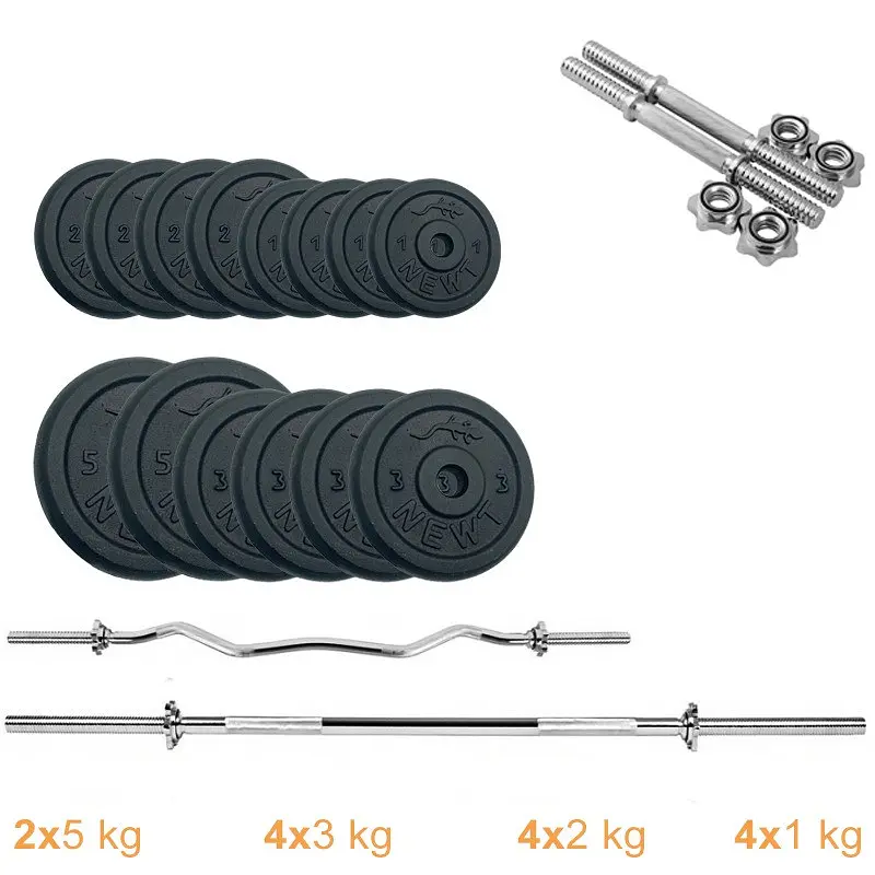 Набор штанга + гантели металлические Newt Home Gym Set-HW NE-M-HW-SET-45 50 кг - фото 2