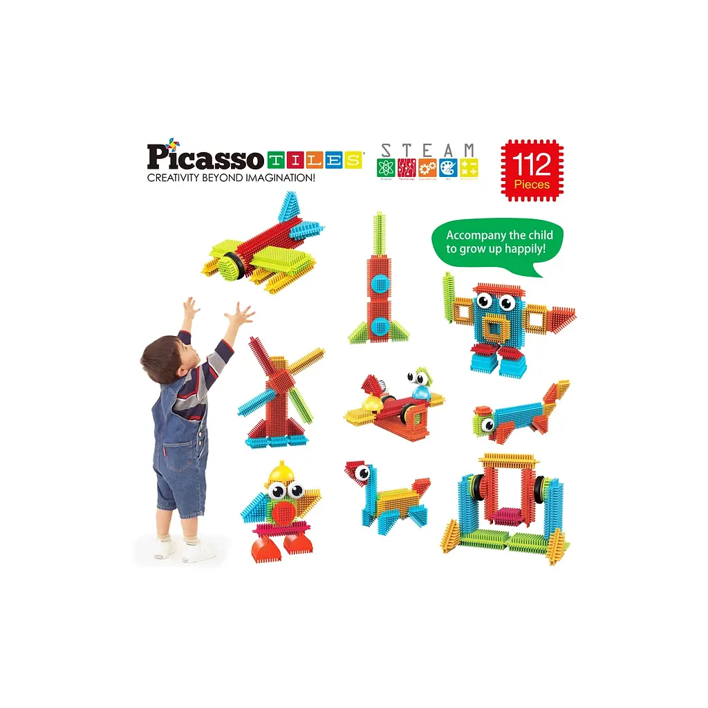 Конструктор Picasso Tiles Hedgehog Building Blocks Set 112 деталей (817338022631) - фото 2