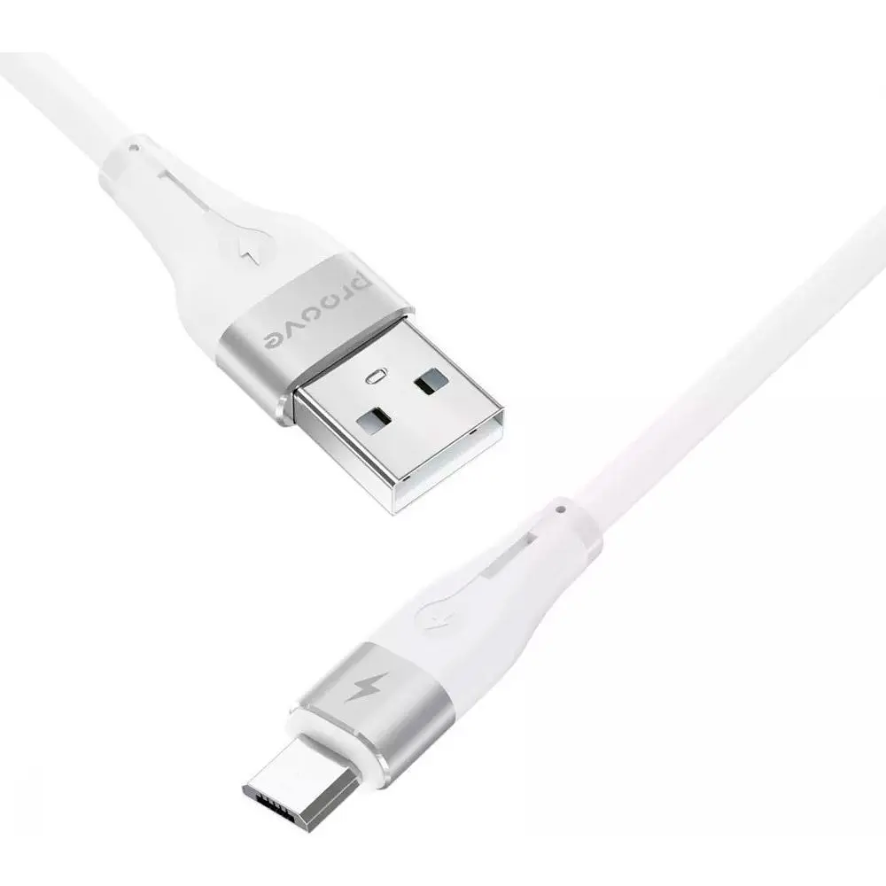 Кабель Proove Soft Silicone USB-A to Micro-USB 2.4A 1m White (CCSO20001302) [130626] - фото 3