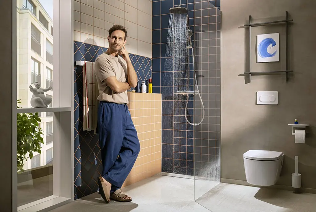Душова система з термостатом Hansgrohe Activera S 240 1jet EcoSmart+ Ecostat Fine Varia chrome 28083000 - фото 2