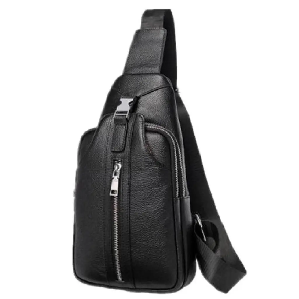 Сумка-слінг чорна шкіряна Tiding Bag F-A25F-5003A - фото 2