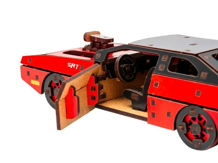 Дерев'яний 3D конструктор Fast Furious, Puzzleоk (Puz-62520), 125 дет. (червона) - фото 3