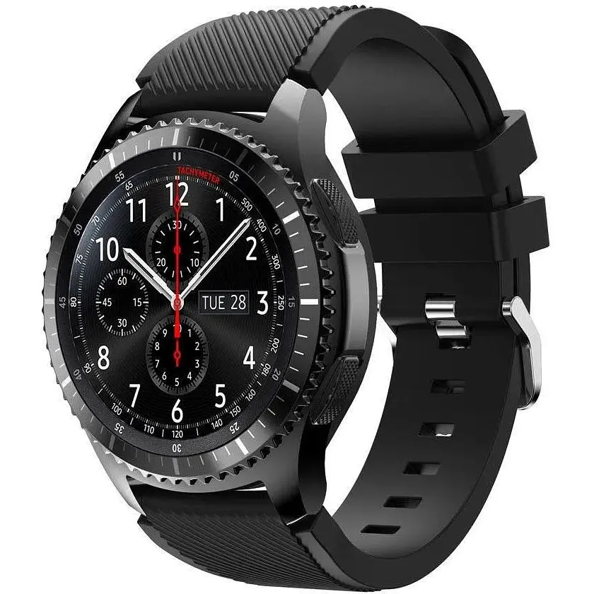 Силіконовий ремінець Primo для годинника Samsung Gear S3 Classic SM-R770/Frontier RM-760 Black - фото 2
