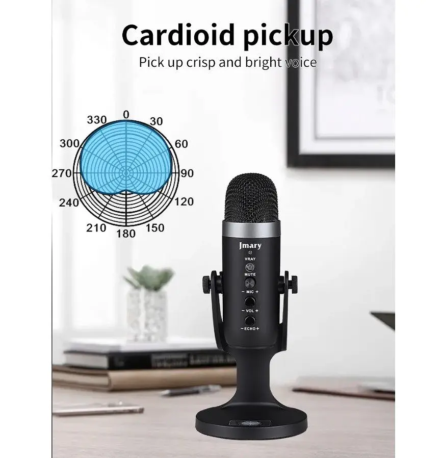 Професійний студійний конденсаторний мікрофон Jmary MCPW8 USB Black - фото 13