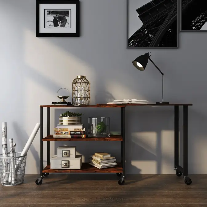 Стіл L-подібний Costway King обертовий в стилі Loft - фото 3