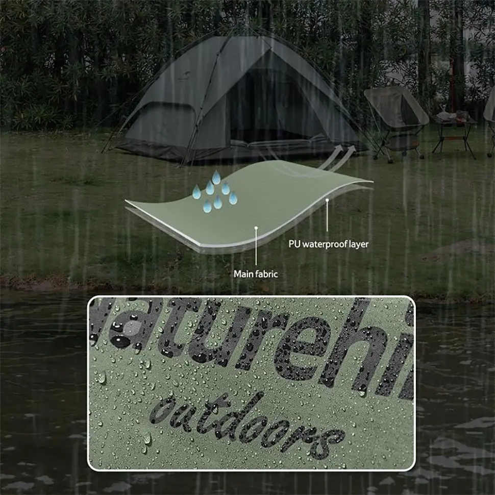 Намет тримісний Naturehike (NH21ZP008) автоматичний темно-зелений - фото 10