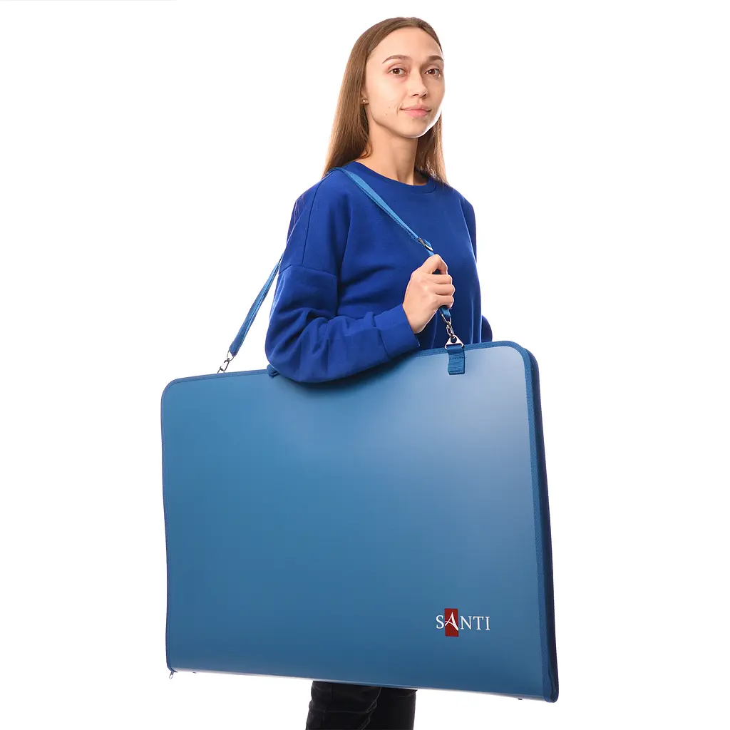 Папка-портфель Santi для эскизов с тканевыми ручками А2 синяя (492285) - фото 3