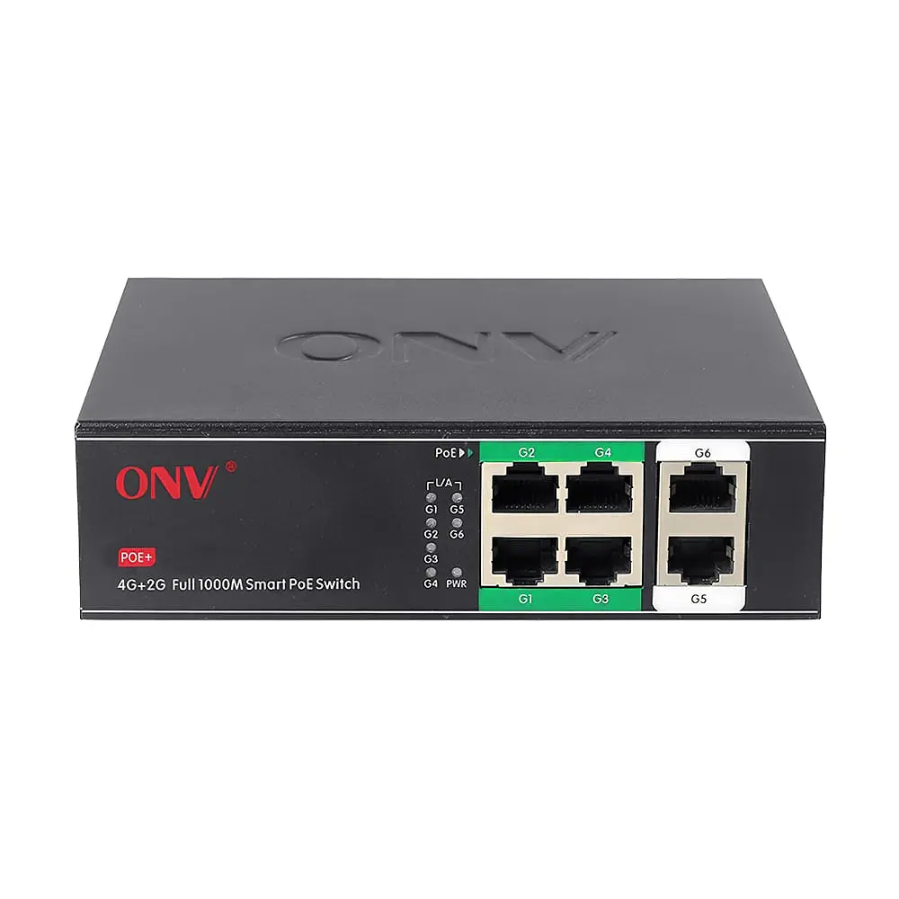 PoE-комутатор некерований гігабітний 6-портовий ONV-H3064PS з 4 портами PoE (73-00063) - фото 2