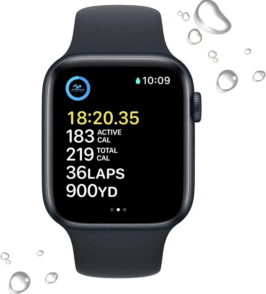 Смарт-часы Apple Watch SE (2022) 44 mm Алюминиевый светильник с Dark ink band (MNK03CS/A) - фото 3