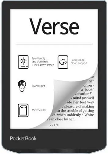 Електронна книга 6' PocketBook Verse PB629 Bright синій (PB629-2-CIS) E-Ink Carta, 1024х758, 212 dpi, 8Gb, microSD, 1GHz, 512Mb,