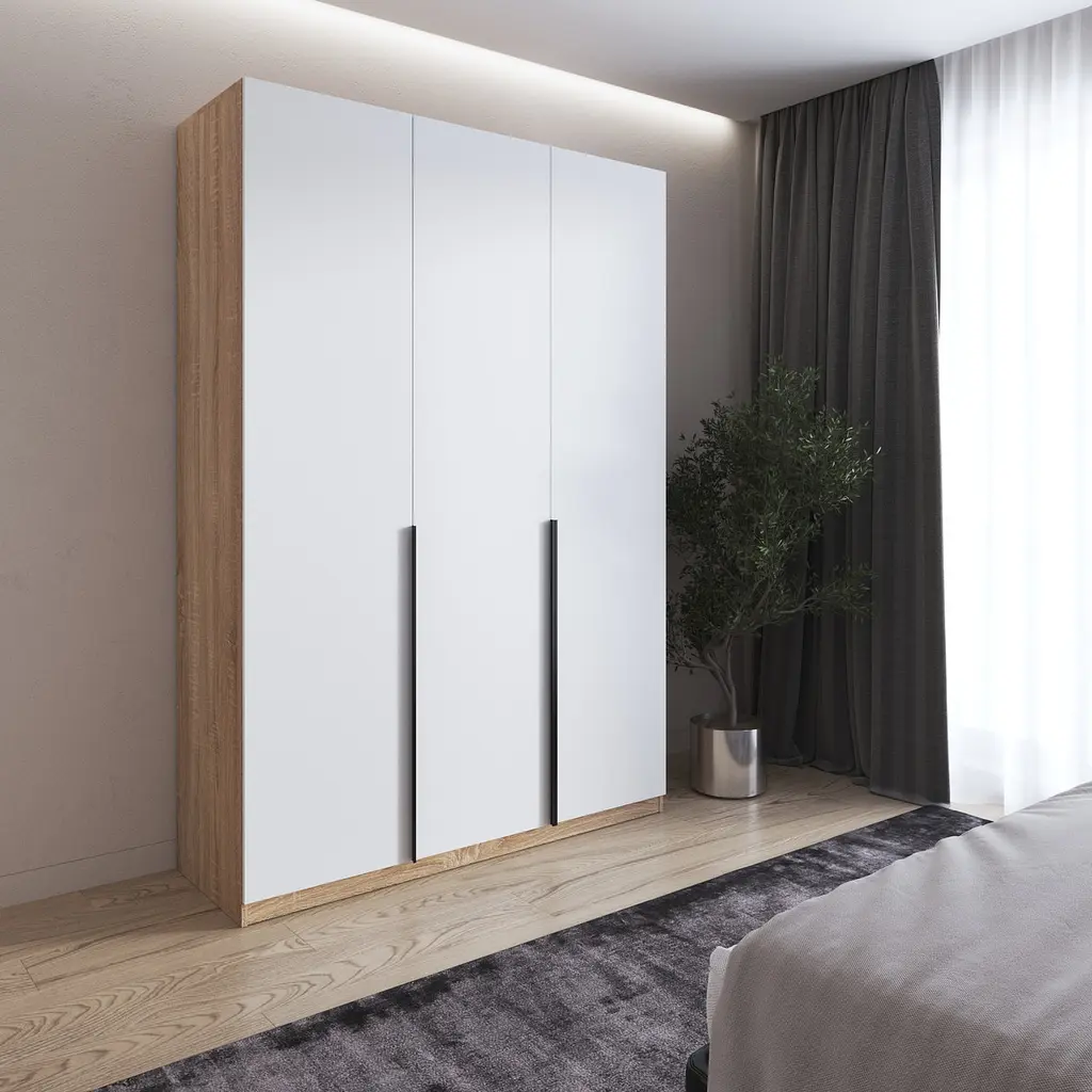 Шафа для одягу Vays M-32, 2 штанги та полиці, ЛДСП, 150×50×220 см - для спальні, вітальні, передпокою - фото 10