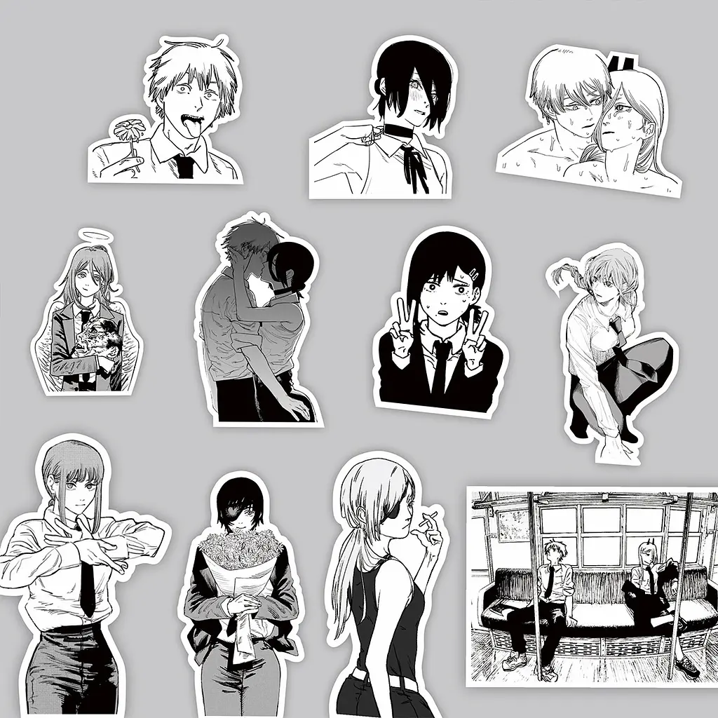 Стікерпак Людина-бензопила Набір наклейок GeekLand Chainsaw Man 65 штук - фото 3