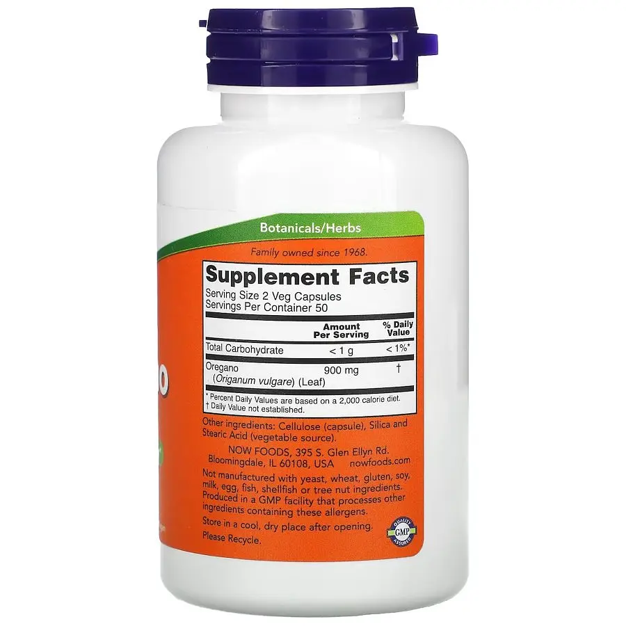 Натуральная добавка NOW Oregano 450 mg, 100 вегакапсул - фото 2