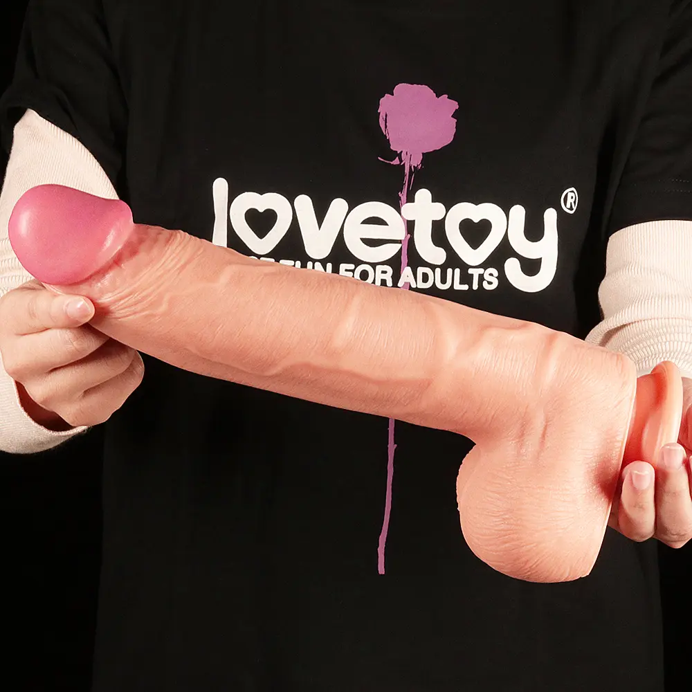 Фалоімітатор - Dual-Layered Silicone Cock 12" Flesh #1 - фото 9