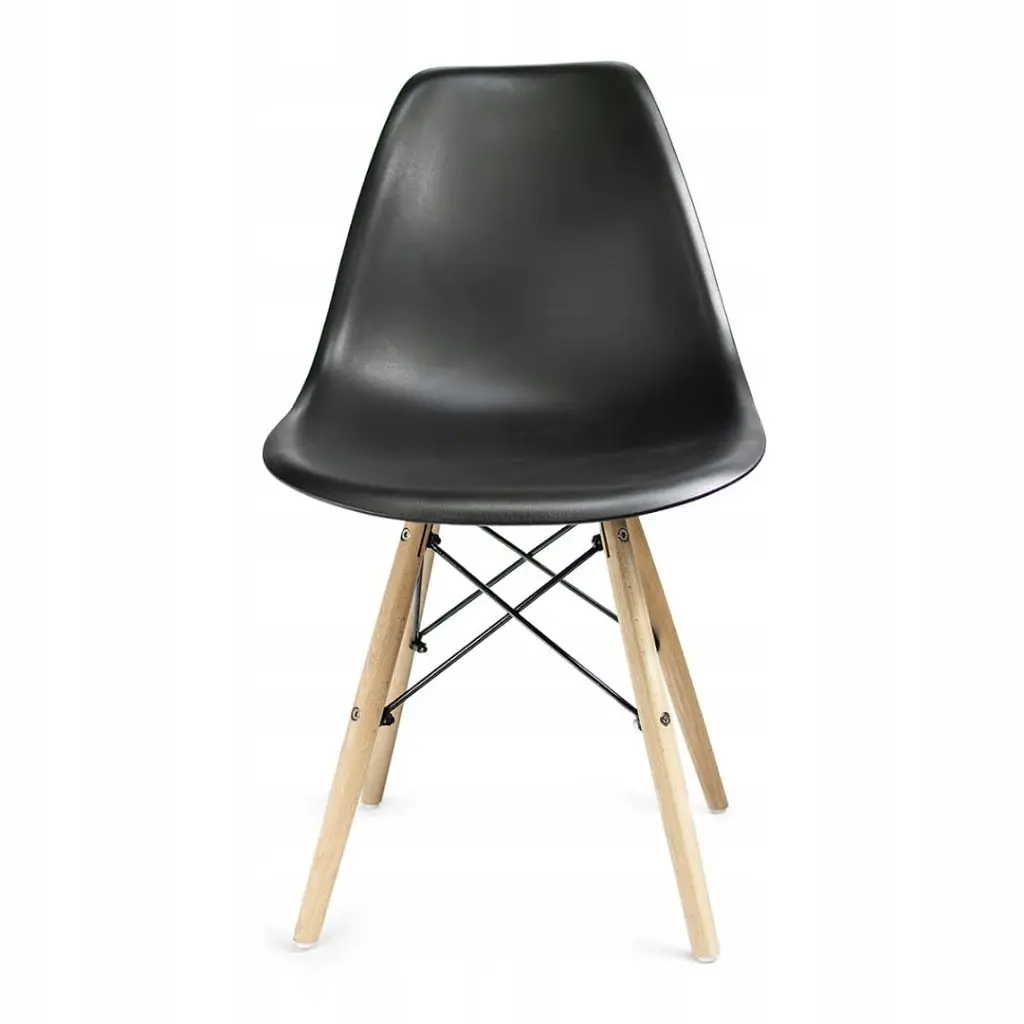 Стул Jumi Eva в скандинавском стиле с деревянными ножками черный - фото 5