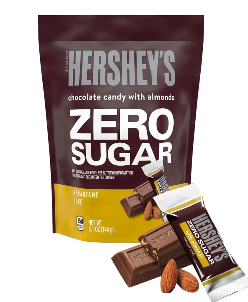 Шоколадні цукерки Hershey's Zero Sugar Chocolate with Almonds Candy 144г - фото 2
