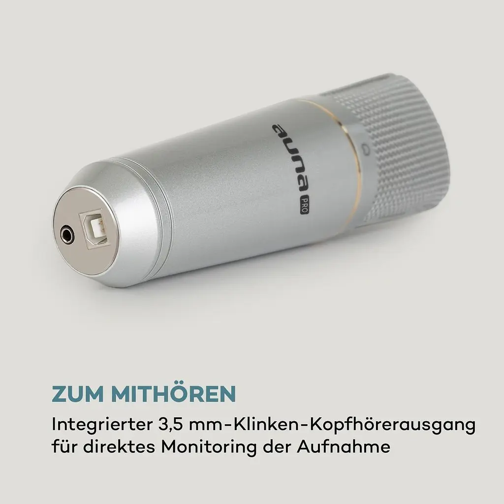 Конденсаторный микрофон Auna MIC-920 USB (10034262) - фото 2