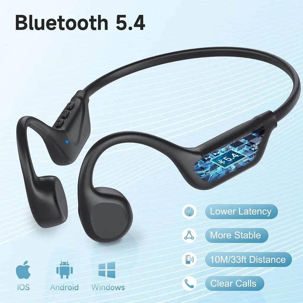 Кісткові бездротові навушники LOBKIN B23 для спорту та бігу з Bluetooth 5.4, активним шумоподавленням та вологозахистом IPX5 - фото 3