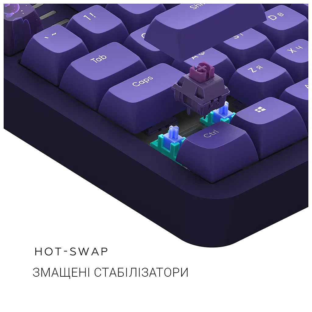 Клавіатура Dark Project ALU87 Celestial ABS RGB Mech G3MS Voidstone Violet (DPKB_CELESTIAL_87_ANSI_UA) - фото 8