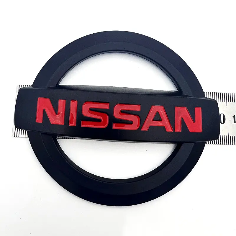 Емблема решітки задня для Nissan матова Чорна 100х85 мм Пластик на скотчі (Завод) - фото 4
