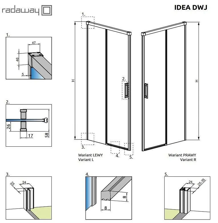 Душові двері Radaway Idea Black DWJ 150 см 387019-54-01R - фото 3