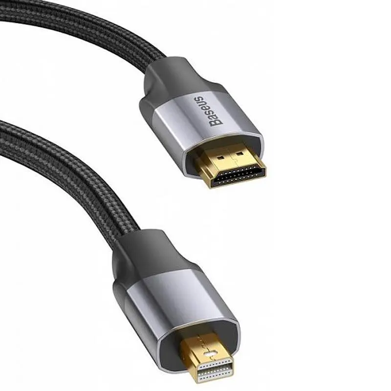 Кабель Baseus Enjoyment Series Mini DisplayPort - HDMI 2m CAKSX-M0G Black-Grey - фото 2