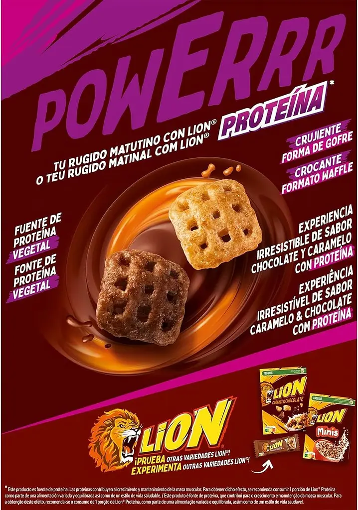 Сухий сніданок Nestle Lion Protein Cereal Caramel and Chocolate 340г - фото 4