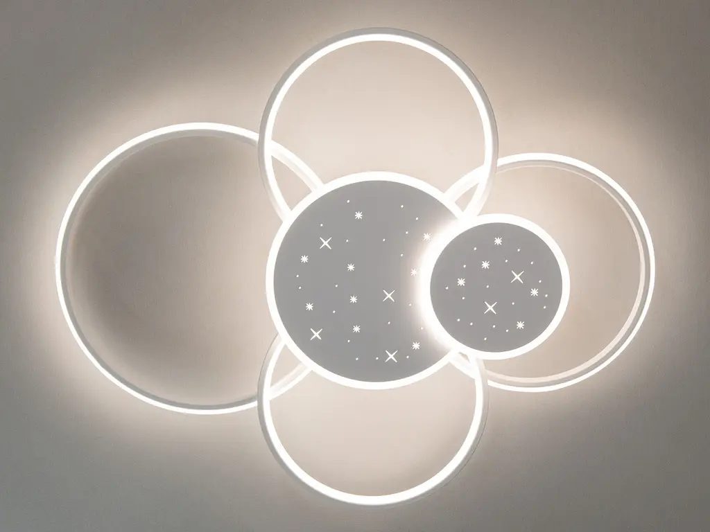 Люстра стельова LED Diasha 2448WH dimmer 2448WH, 115W, 68 см, біла, сучасний стиль для вітальні, спальні, кухні, офісу - фото 2