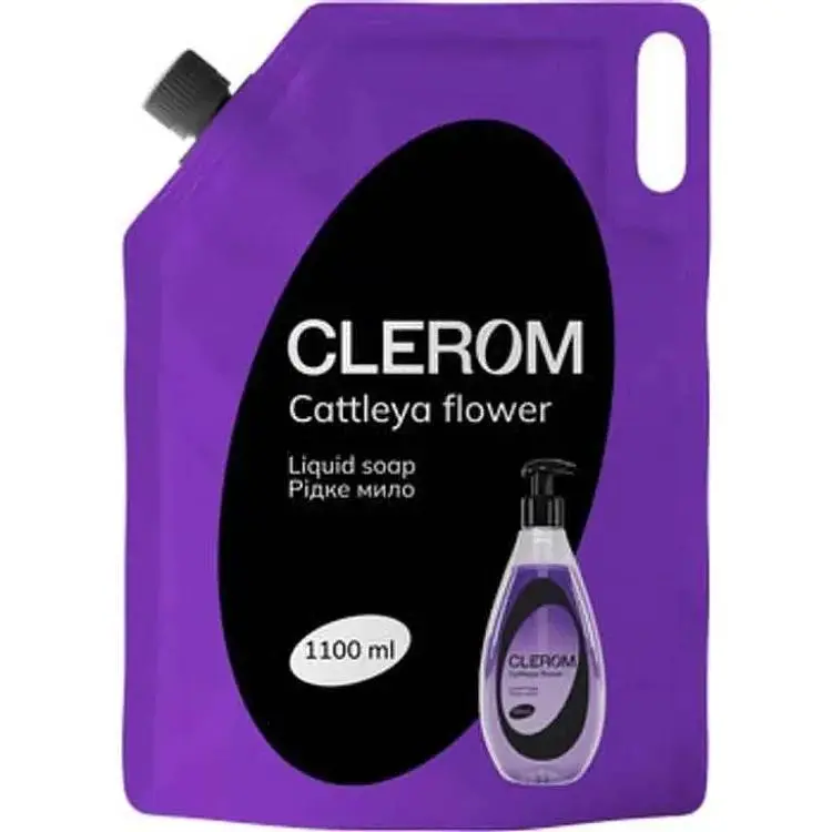 Мило рідке CLEROM 1,1л пляшка Cattleya flower дой-пак