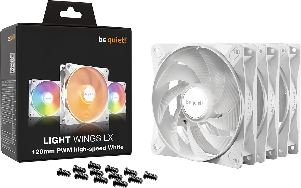 Вентилятор be quiet! Light Wings LX 120mm PWM High-Speed 3-Pack White (BL125) - фото 3