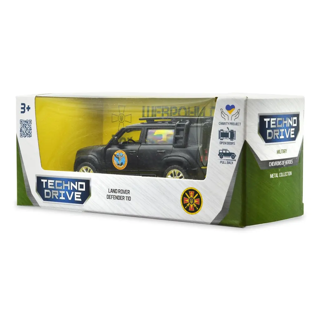 Масштабна модель автомобіля TechnoDrive Автомодель серії Шеврони Героїв - Land Rover Defender 110 - ГУР МО (250364M) - фото 5