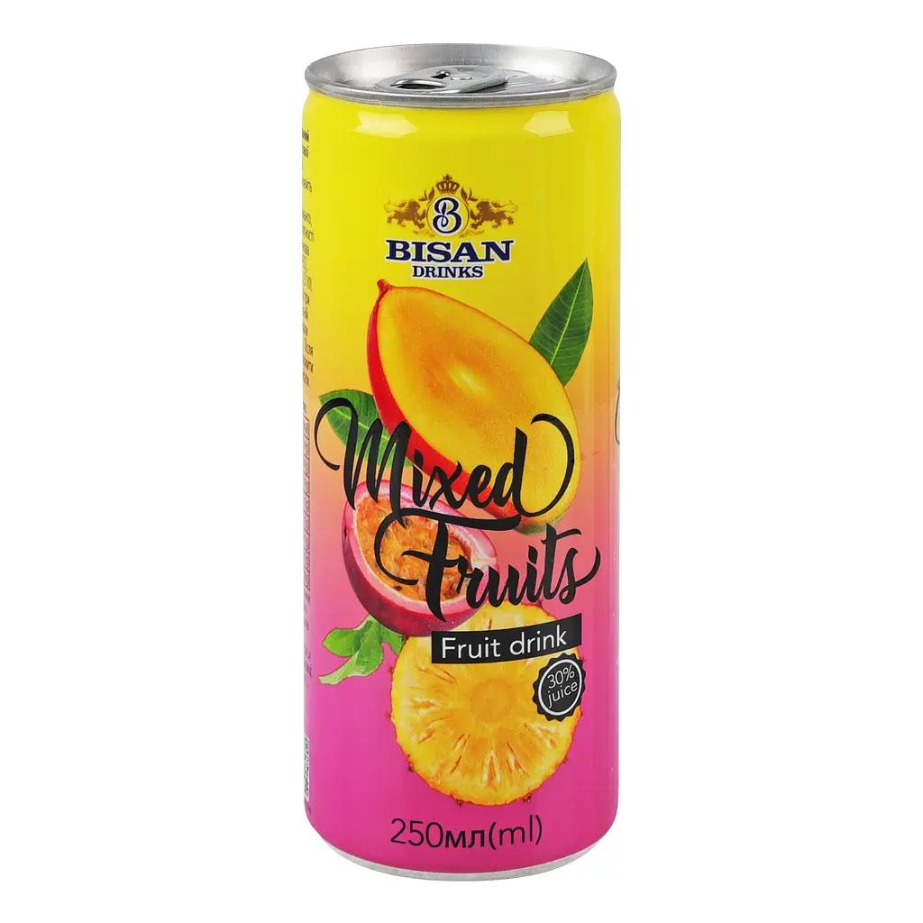 Напиток Bisan 30% fruit juice drink Mixed Fruit 250 мл  - фото 5