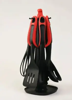 Набор кухонных принадлежностей Kitchen Tools PRO на подставке 7 предметов красный - фото 2