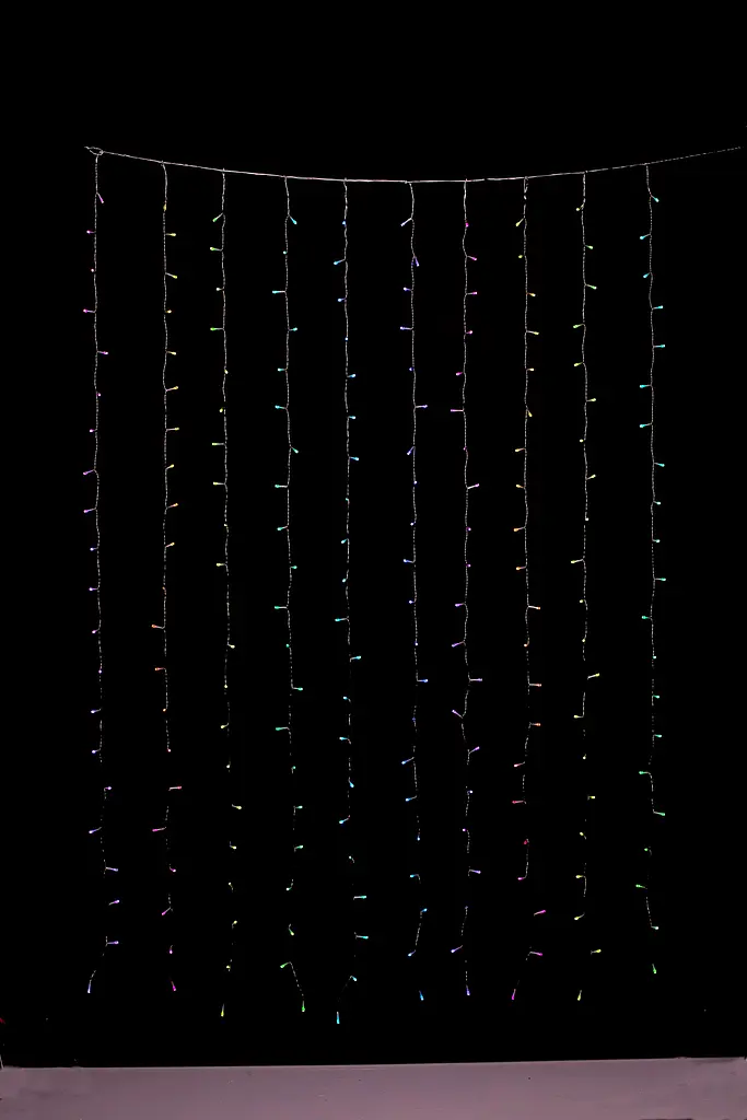 Twinkly Smart LED Гірлянда Twinkly Curtain RGBW 210, Gen II, IP44, 1.45м*2.1м, кабель прозорий - фото 4