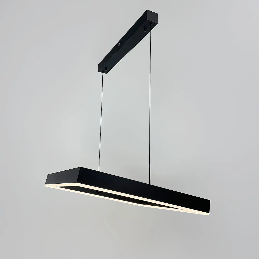 Черная люстра с подвесным квадратом 60 см Ст. MJ 223-600 BK Line F - фото 5