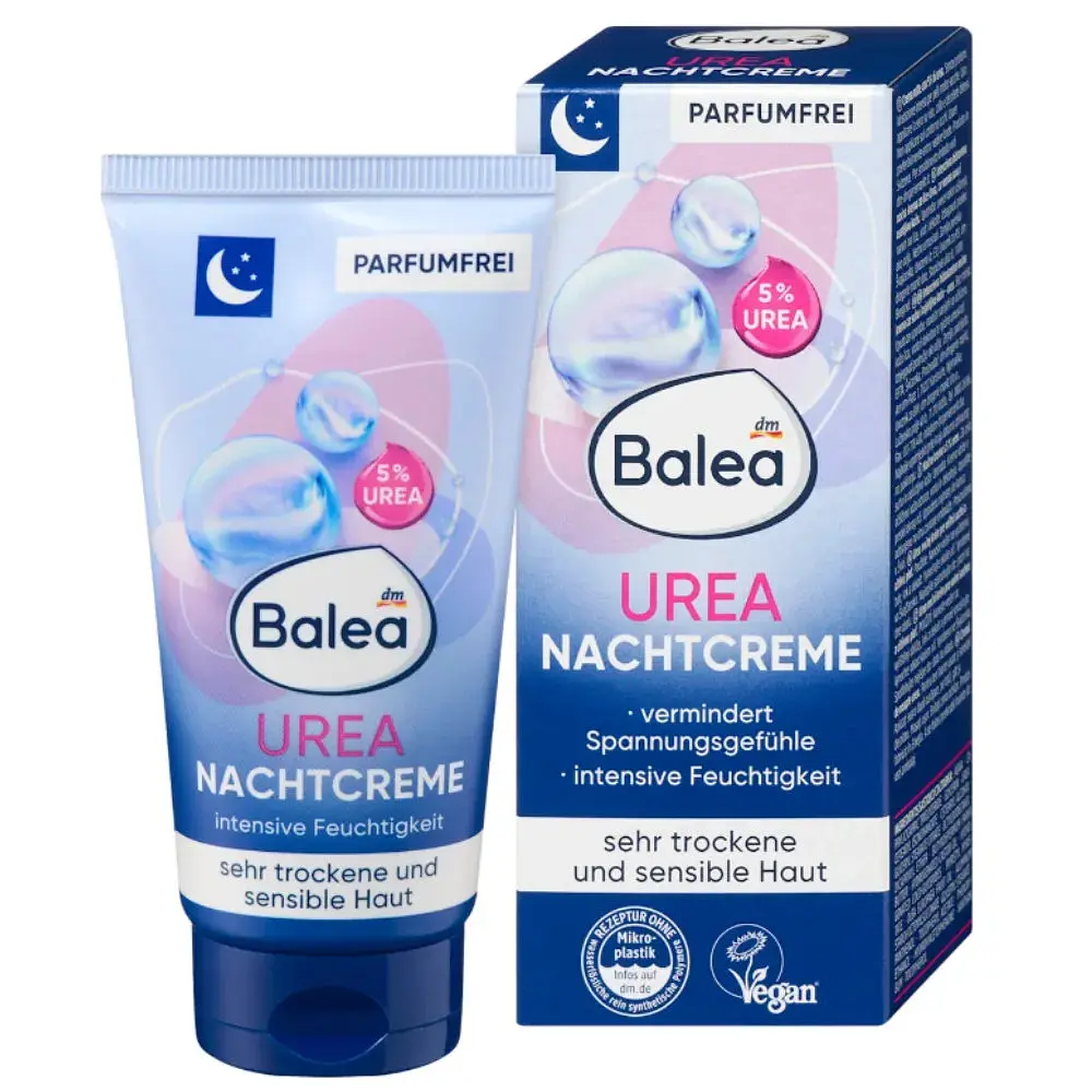 Нічний крем Balea Urea 5% для чутливої шкіри обличчя, 50 мл