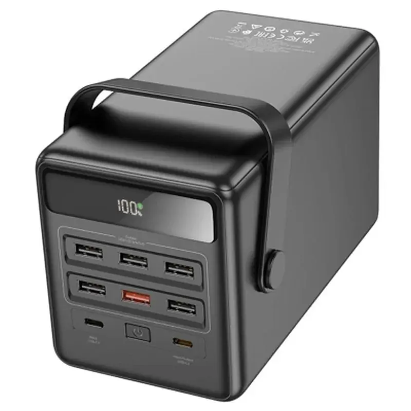 Батарея універсальна HOCO 100000mAh Endure 22.5W PD, QC, LED Lamp, Black (DB03 / 714721) - фото 5