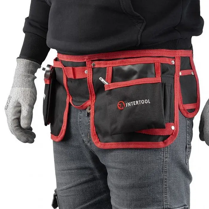 Поясна слюсарно-будівельна сумка INTERTOOL SP-1015, 11 кишень, поліестер Oxford 600D, фастекс ABS - фото 5